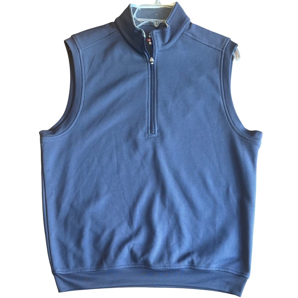 Bolle Golf Men's Blue Thermal Quarter Zip Waffle Knit Vest Size Medium